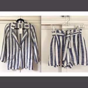 Allison New York Linen Shorts & Blazer Set